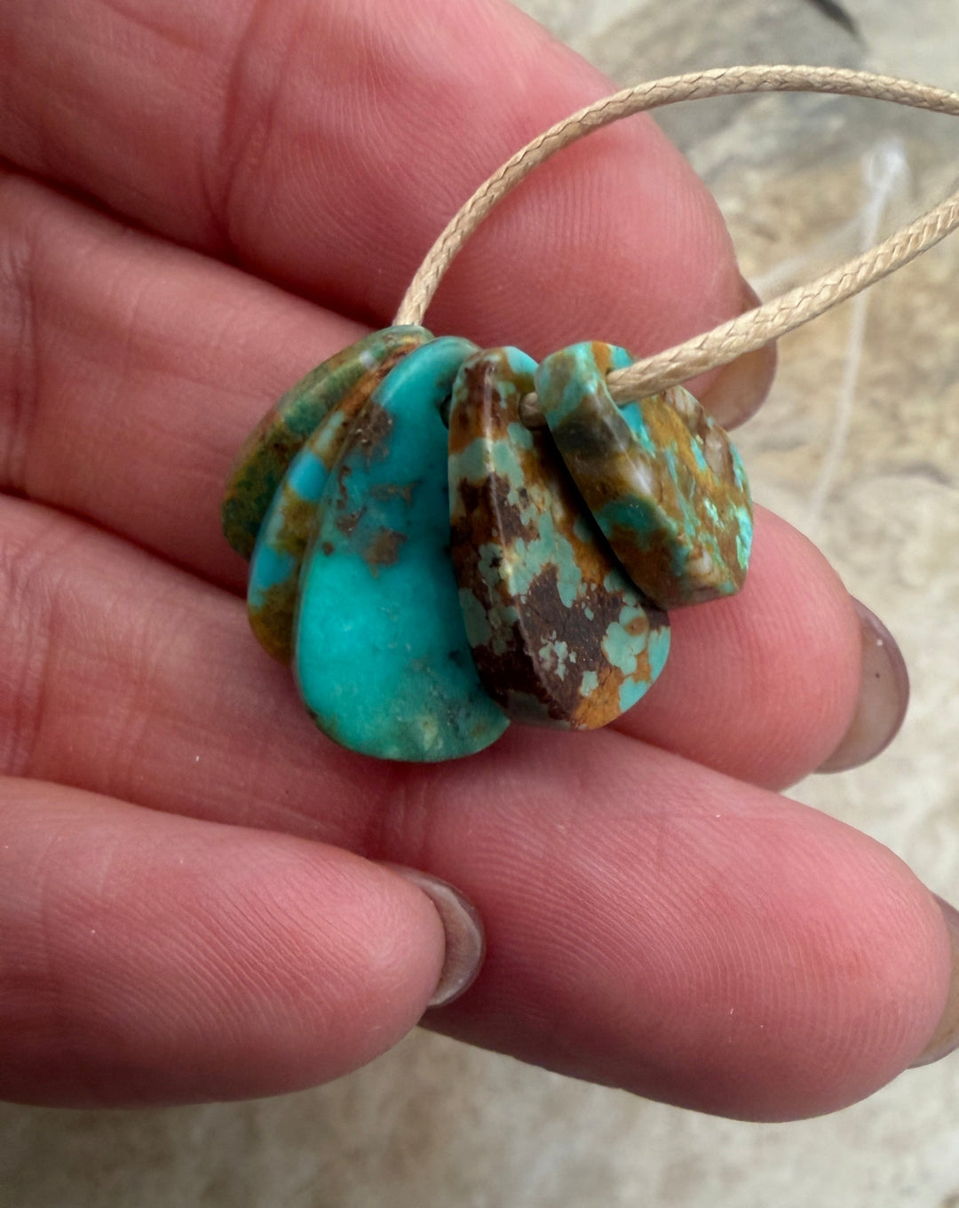 Kingman Turquoise (Arizona) Corn Shaped Focal Set One 5
