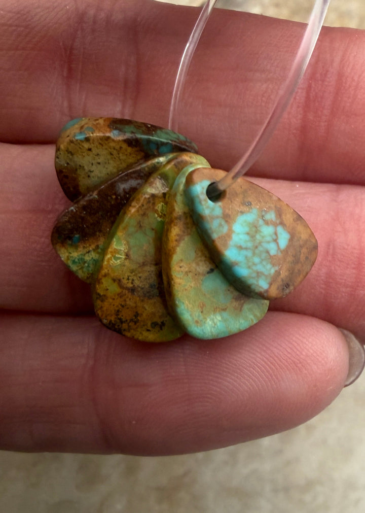 Kingman Turquoise (Arizona) Corn Shaped Focal Set One 5