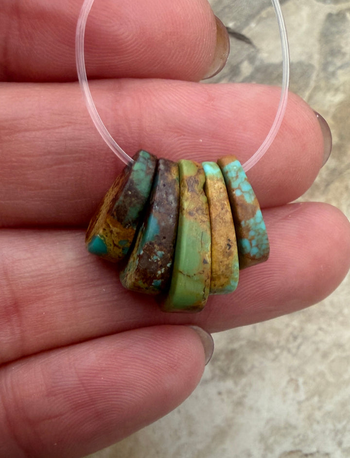 Kingman Turquoise (Arizona) Corn Shaped Focal Set One 5
