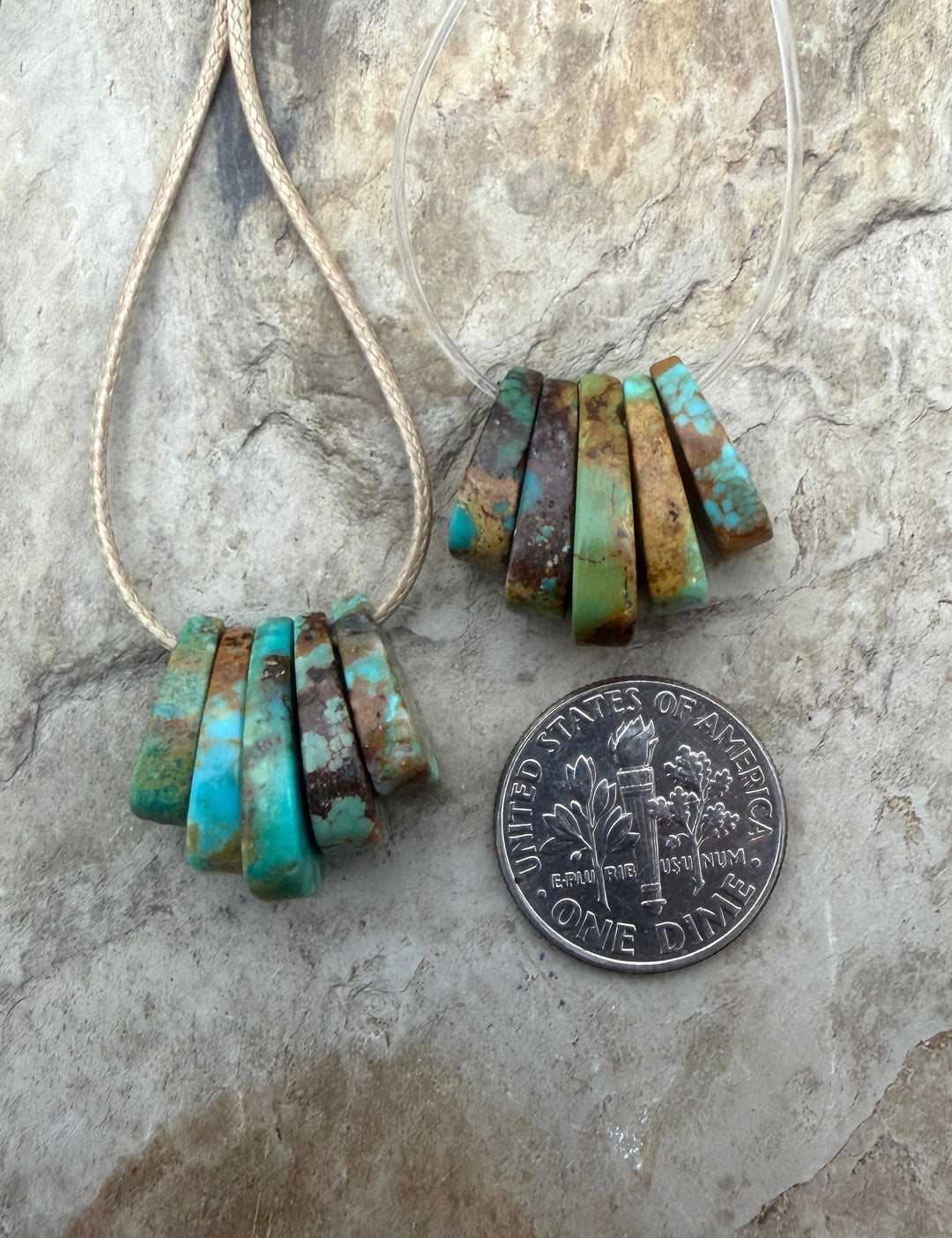 Kingman Turquoise (Arizona) Corn Shaped Focal Set One 5