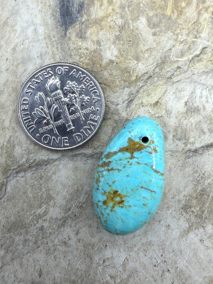 Kingman Turquoise (Arizona) Focal Pendant Bead 13x22mm