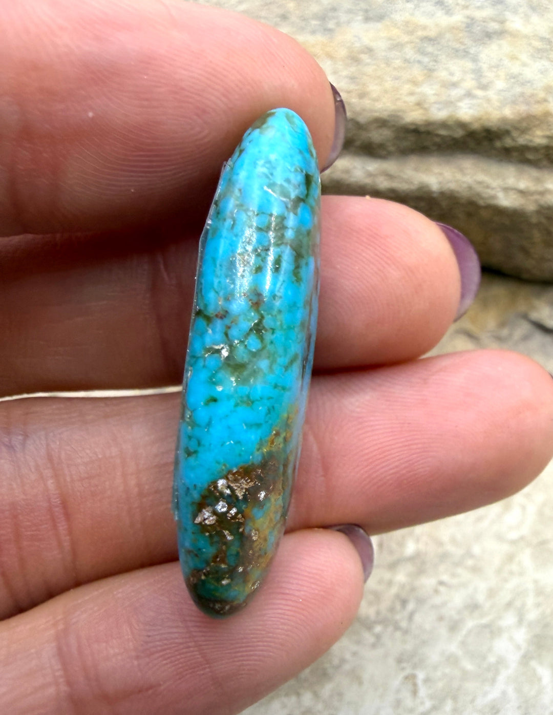 Kingman Turquoise (Arizona) Focal Pendant Bead 14x35mm
