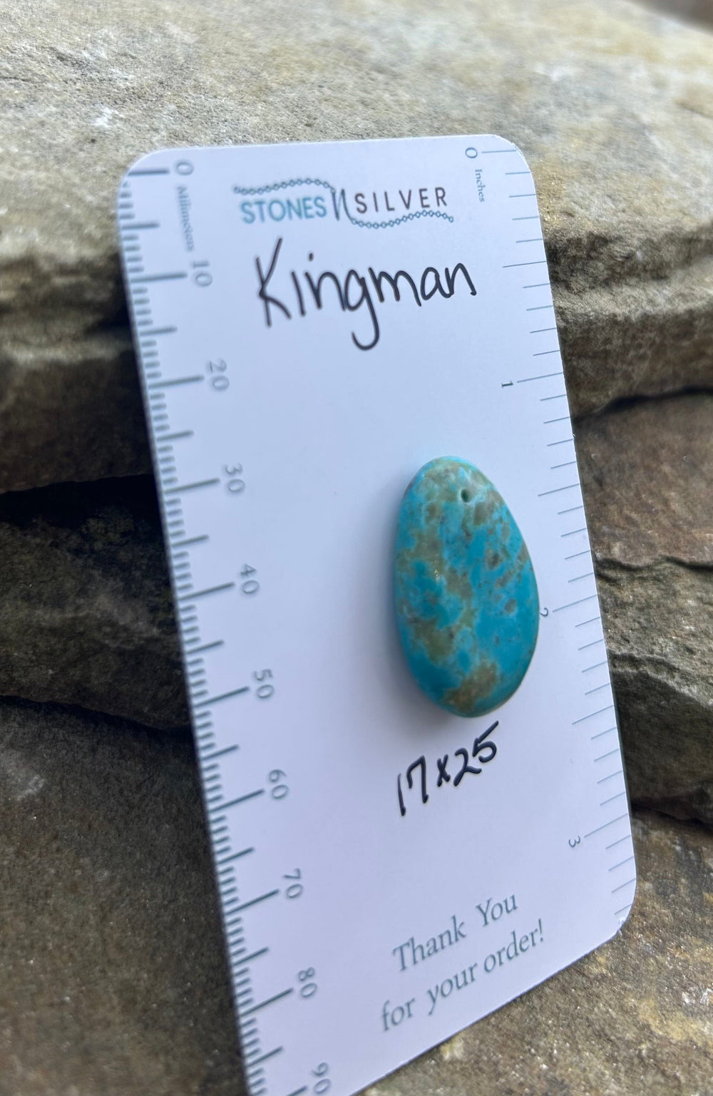 Kingman Turquoise (Arizona) Focal Pendant Bead 15x22mm
