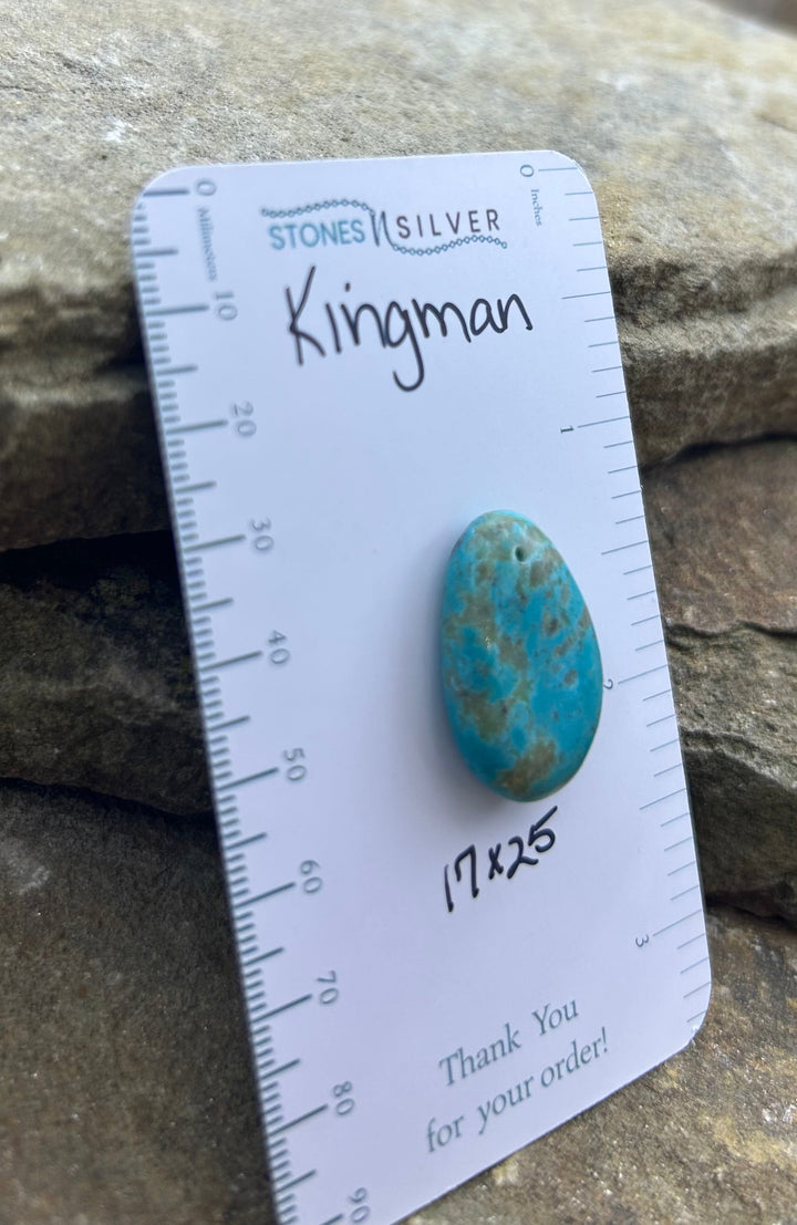 Kingman Turquoise (Arizona) Focal Pendant Bead 15x22mm