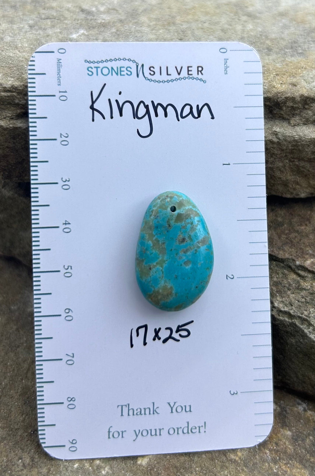 Kingman Turquoise (Arizona) Focal Pendant Bead 15x22mm