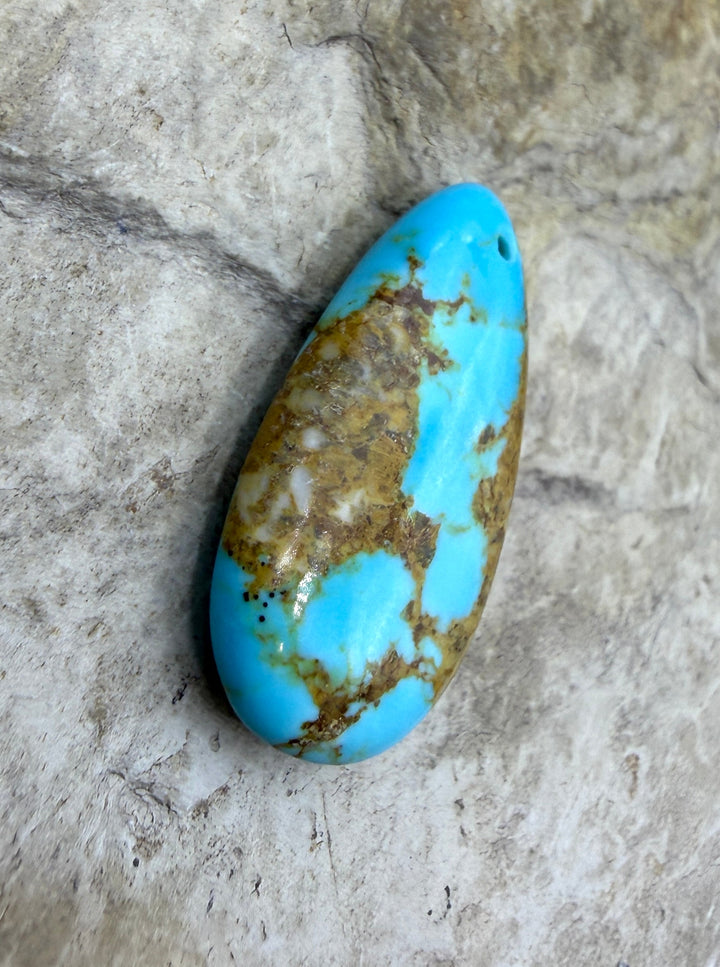 Kingman Turquoise (Arizona) Focal Pendant Bead 15x28mm