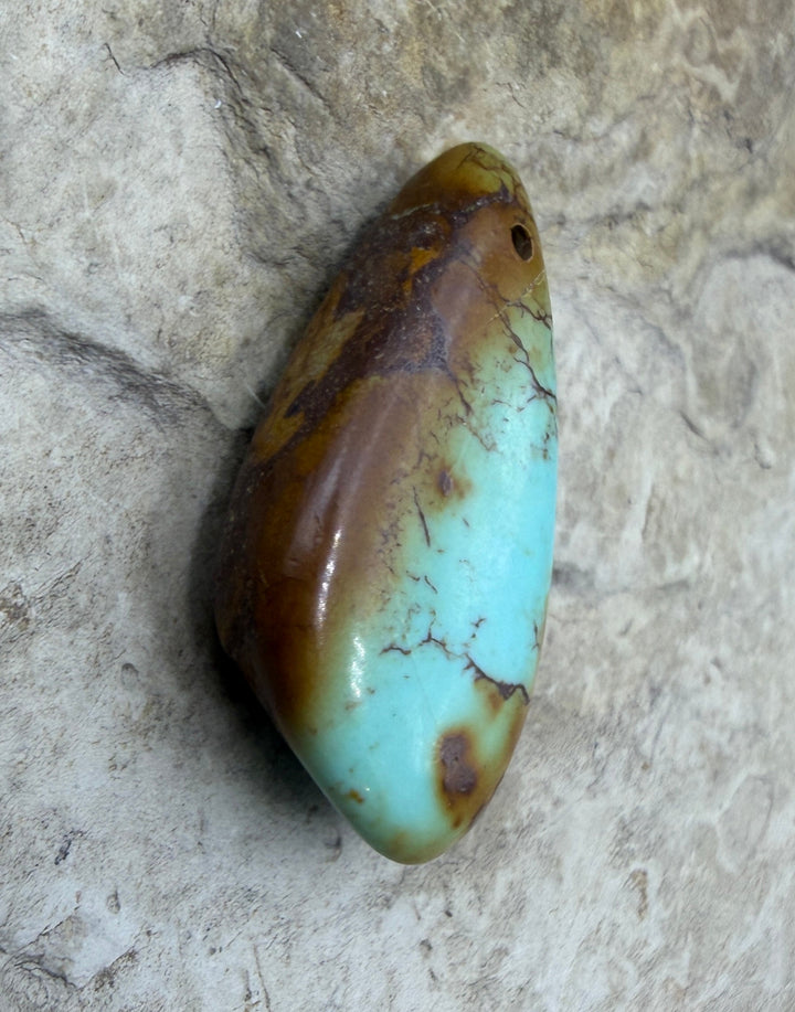 Kingman Turquoise (Arizona) Focal Pendant Bead 15x29x9mm
