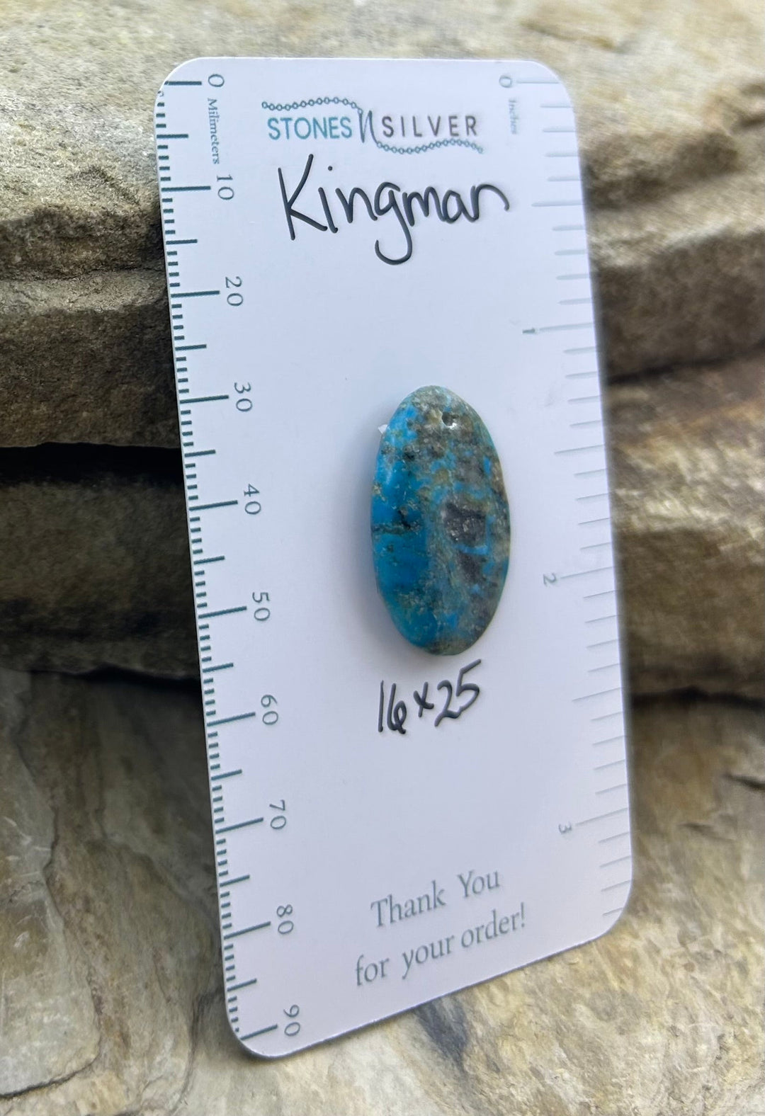 Kingman Turquoise (Arizona) Focal Pendant Bead 16x25mm