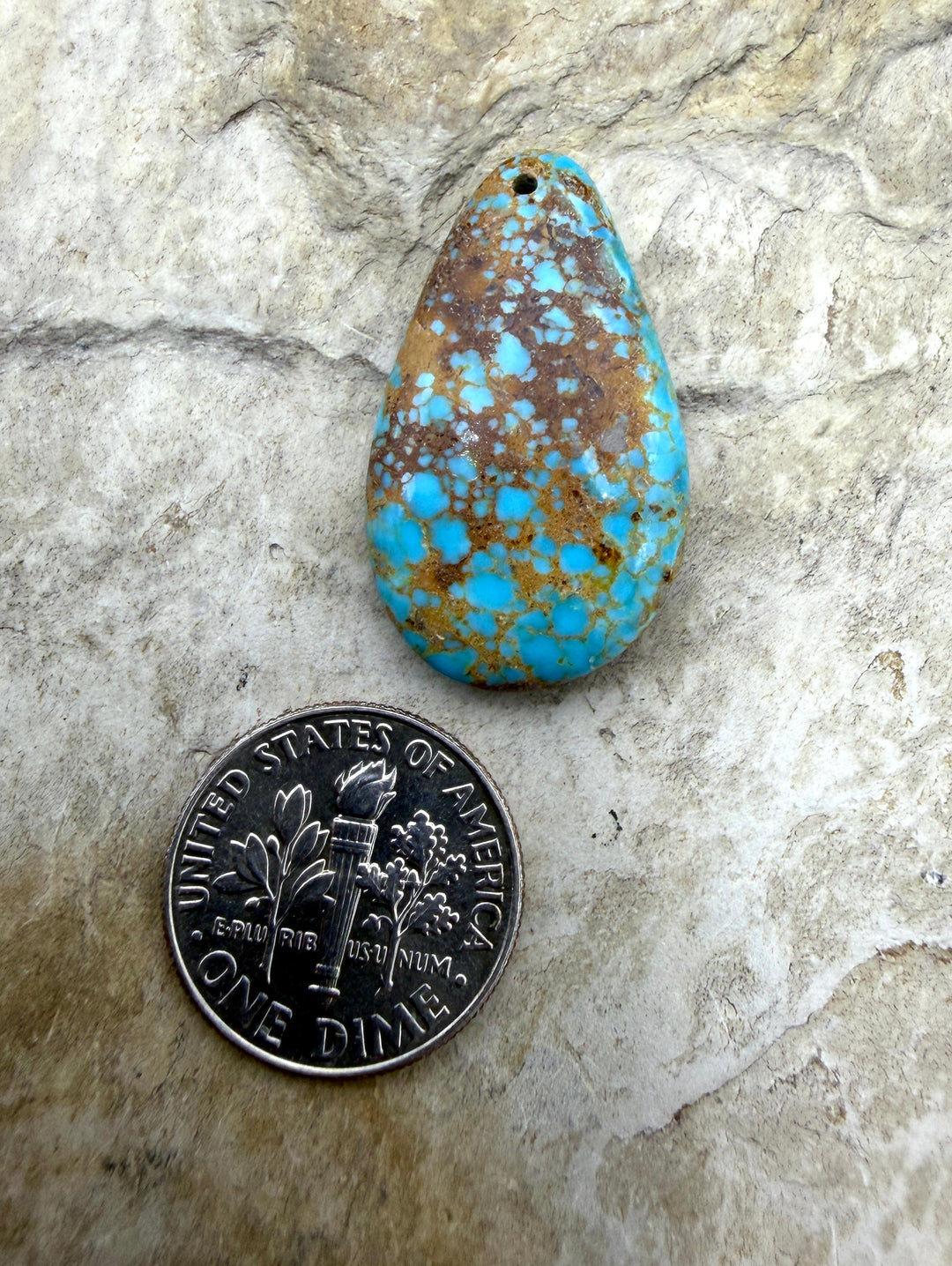 Kingman Turquoise (Arizona) Focal Pendant Bead 16x28mm