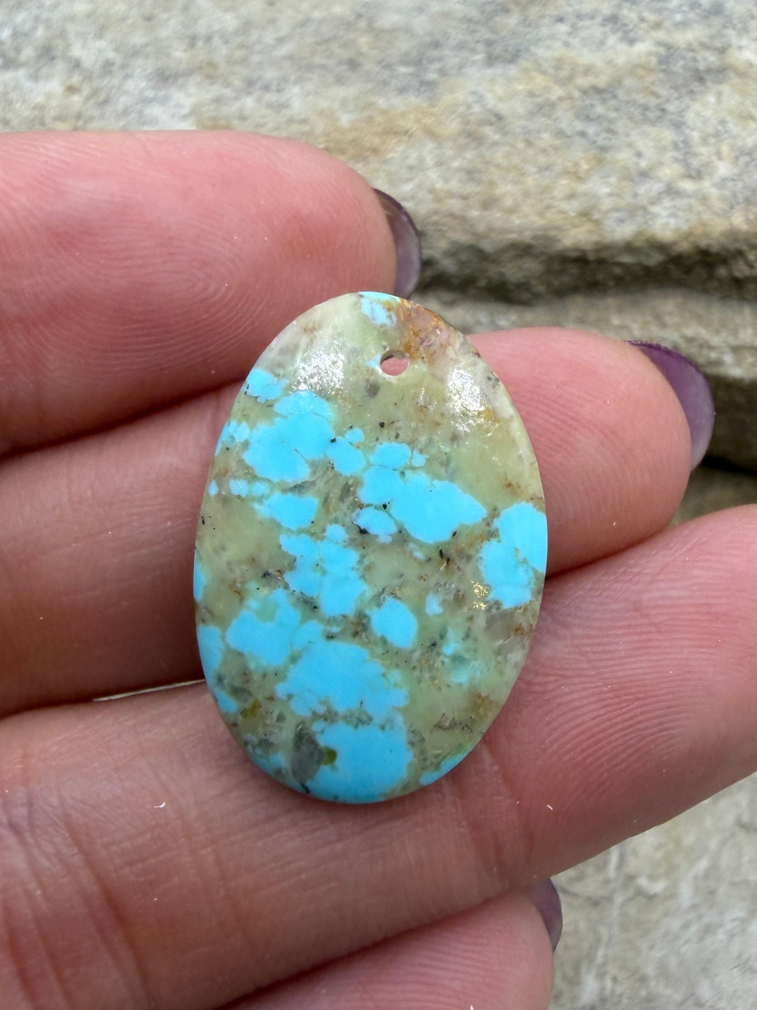 Kingman Turquoise (Arizona) Focal Pendant Bead 17x25mm