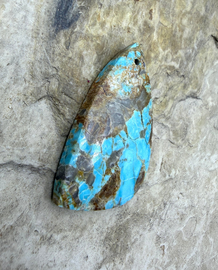Kingman Turquoise (Arizona) Focal Pendant Bead 19x36mm
