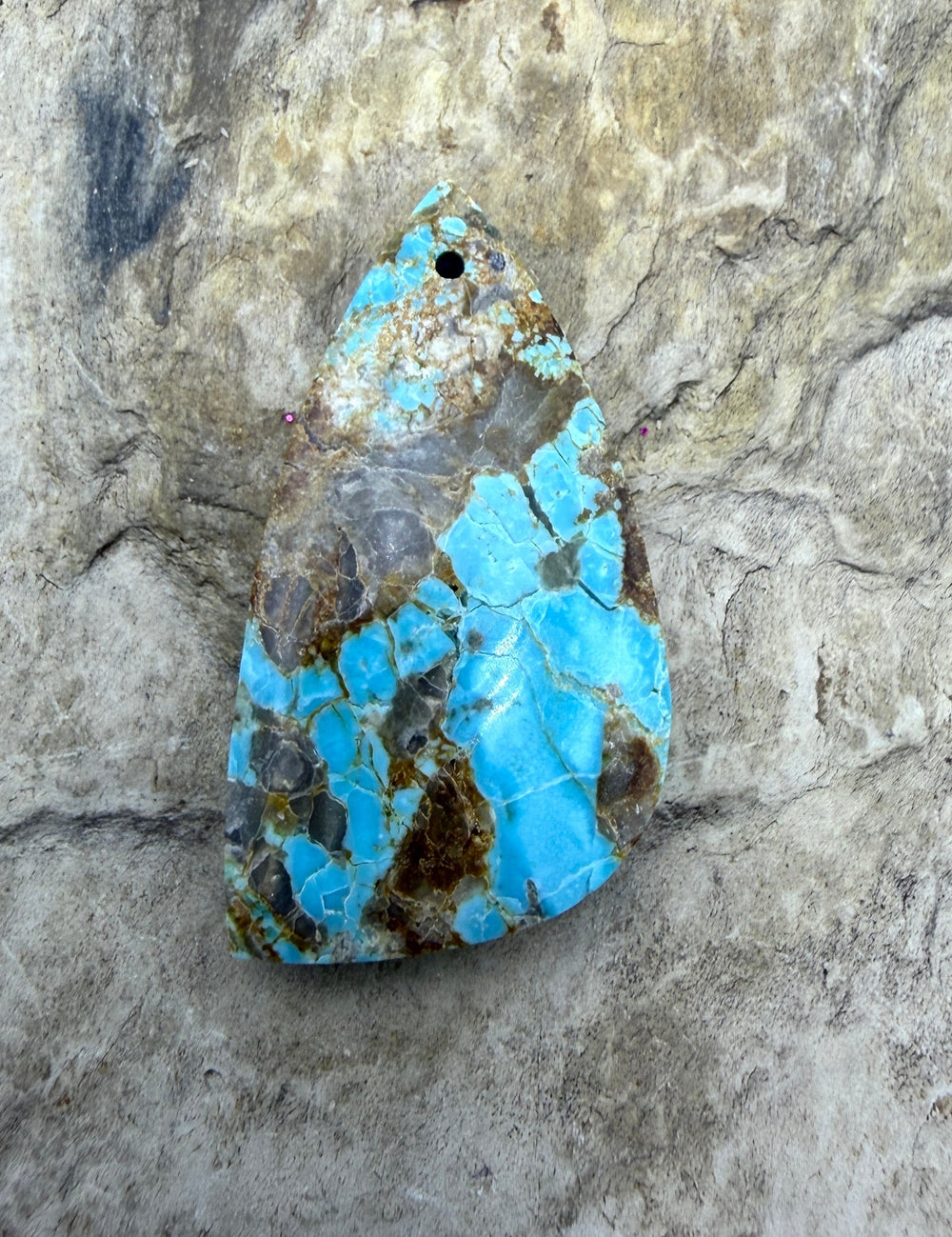Kingman Turquoise (Arizona) Focal Pendant Bead 19x36mm