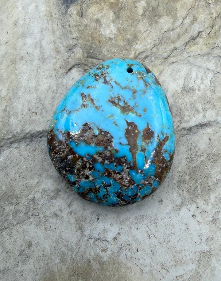 Kingman Turquoise (Arizona) Focal Pendant Bead 25x29x7mm