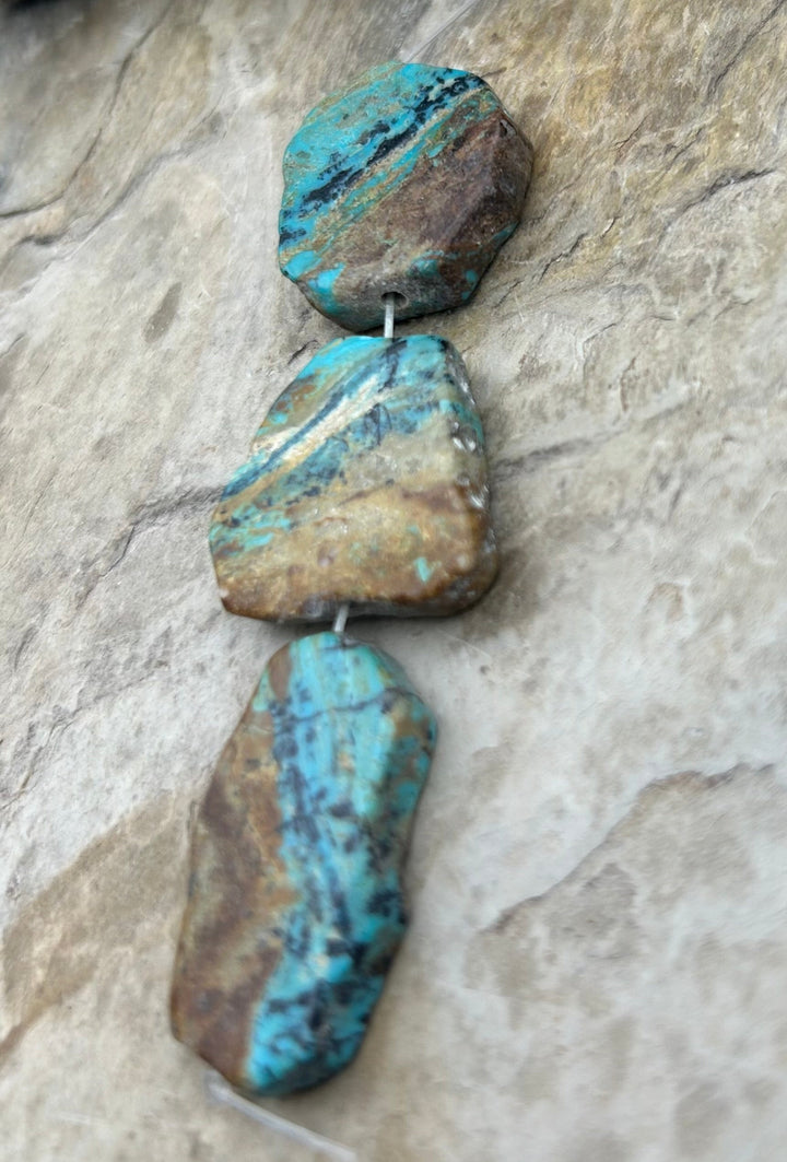 Kingman Turquoise (Arizona) Focal Pendant Bead Strand (3