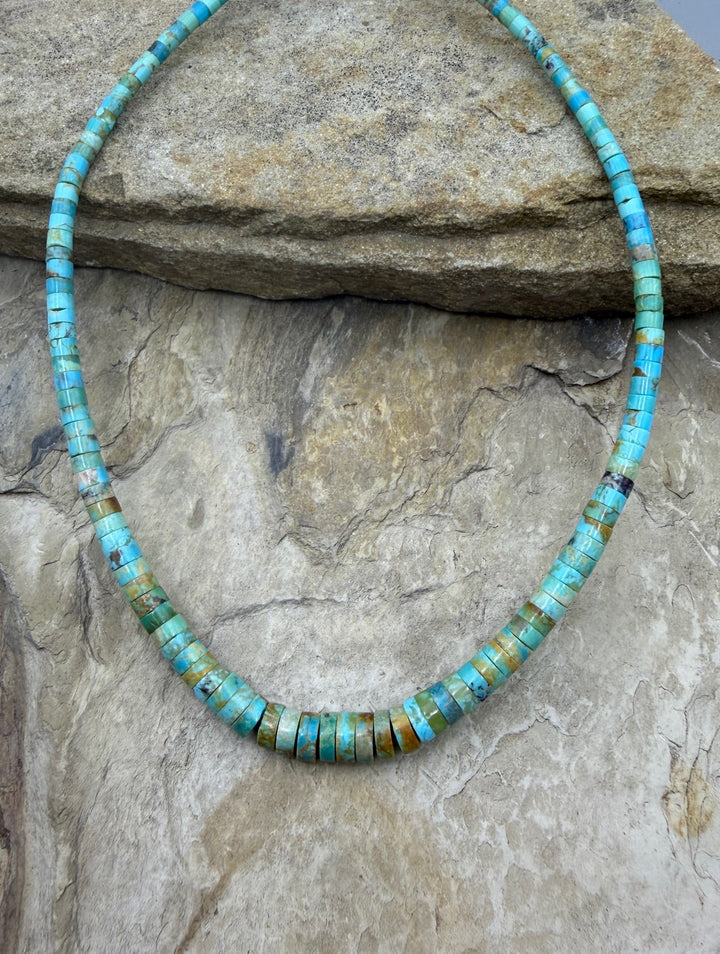 Kingman Turquoise (Arizona) Graduated 3-8mm Heishi Bead
