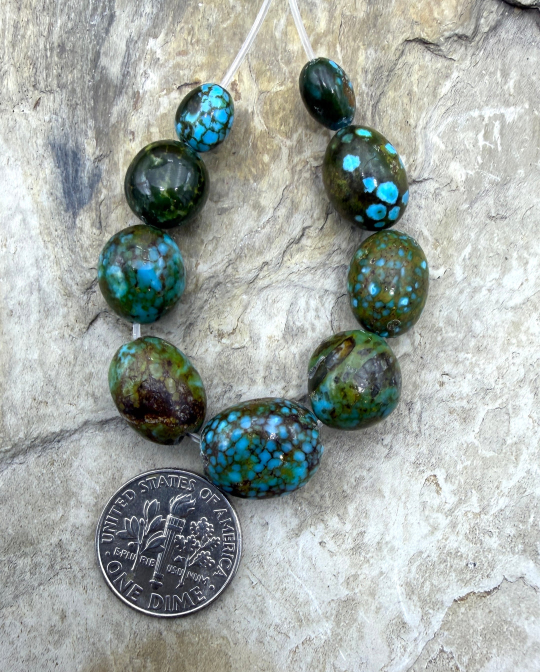 Kingman Turquoise (Arizona) Graduated Blue/Green Spiderweb