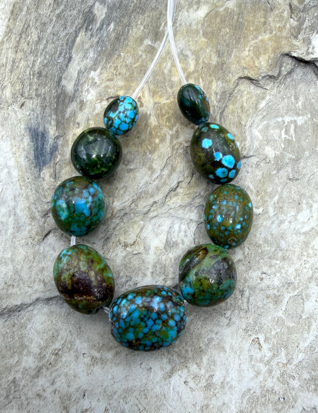 Kingman Turquoise (Arizona) Graduated Blue/Green Spiderweb