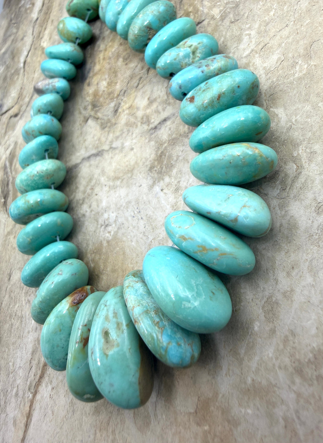 Kingman Turquoise (Arizona) Graduated Long Teardrop Nugget