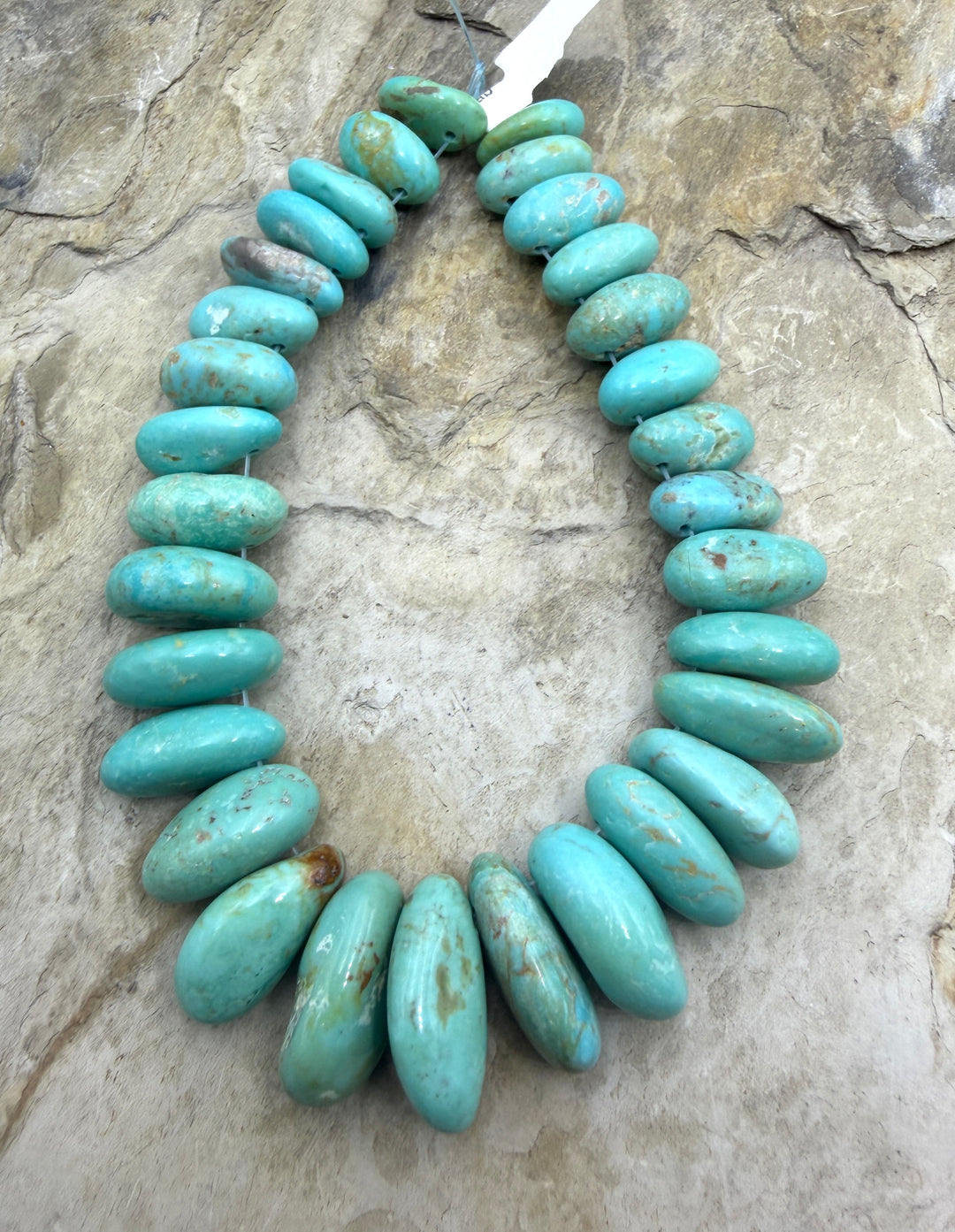 Kingman Turquoise (Arizona) Graduated Long Teardrop Nugget