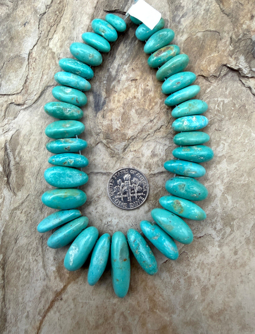 Kingman Turquoise (Arizona) Graduated Long Teardrop Nugget