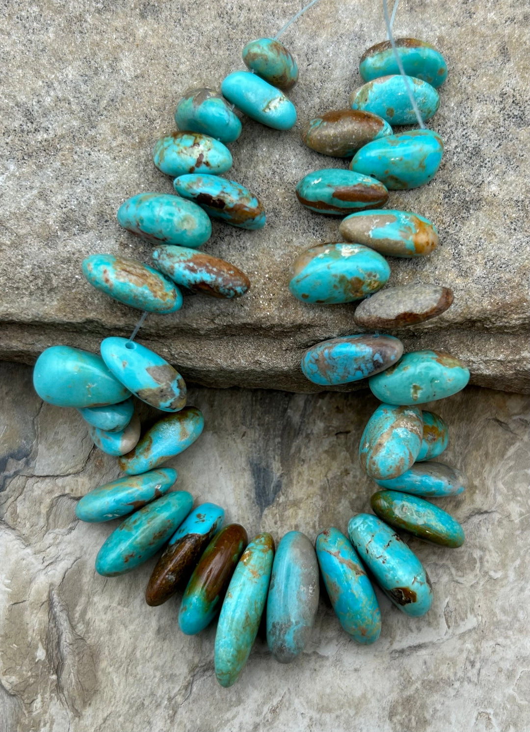 Kingman Turquoise (Arizona) Graduated Teardrop Nuggets
