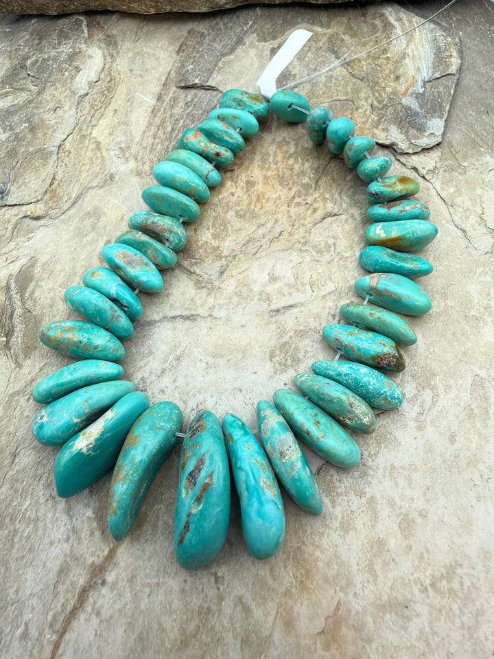 Kingman Turquoise (Arizona) Graduated Teardrop Nuggets