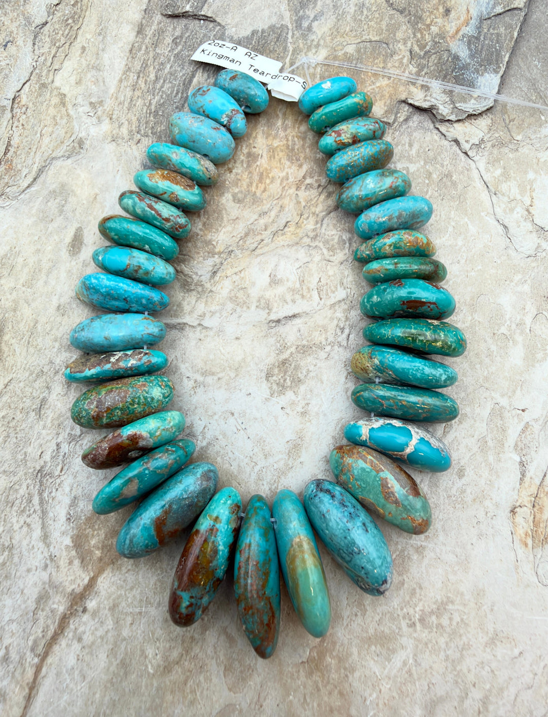 Kingman Turquoise (Arizona) Graduated Teardrop Nuggets