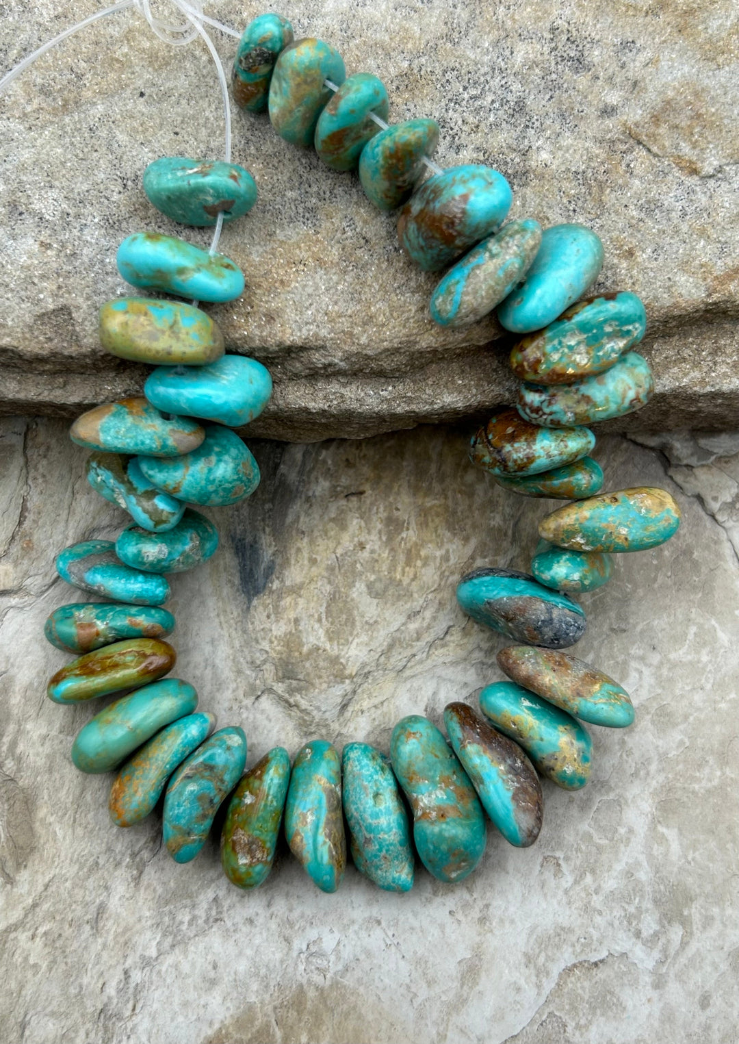 Kingman Turquoise (Arizona) Graduated Teardrop Nuggets