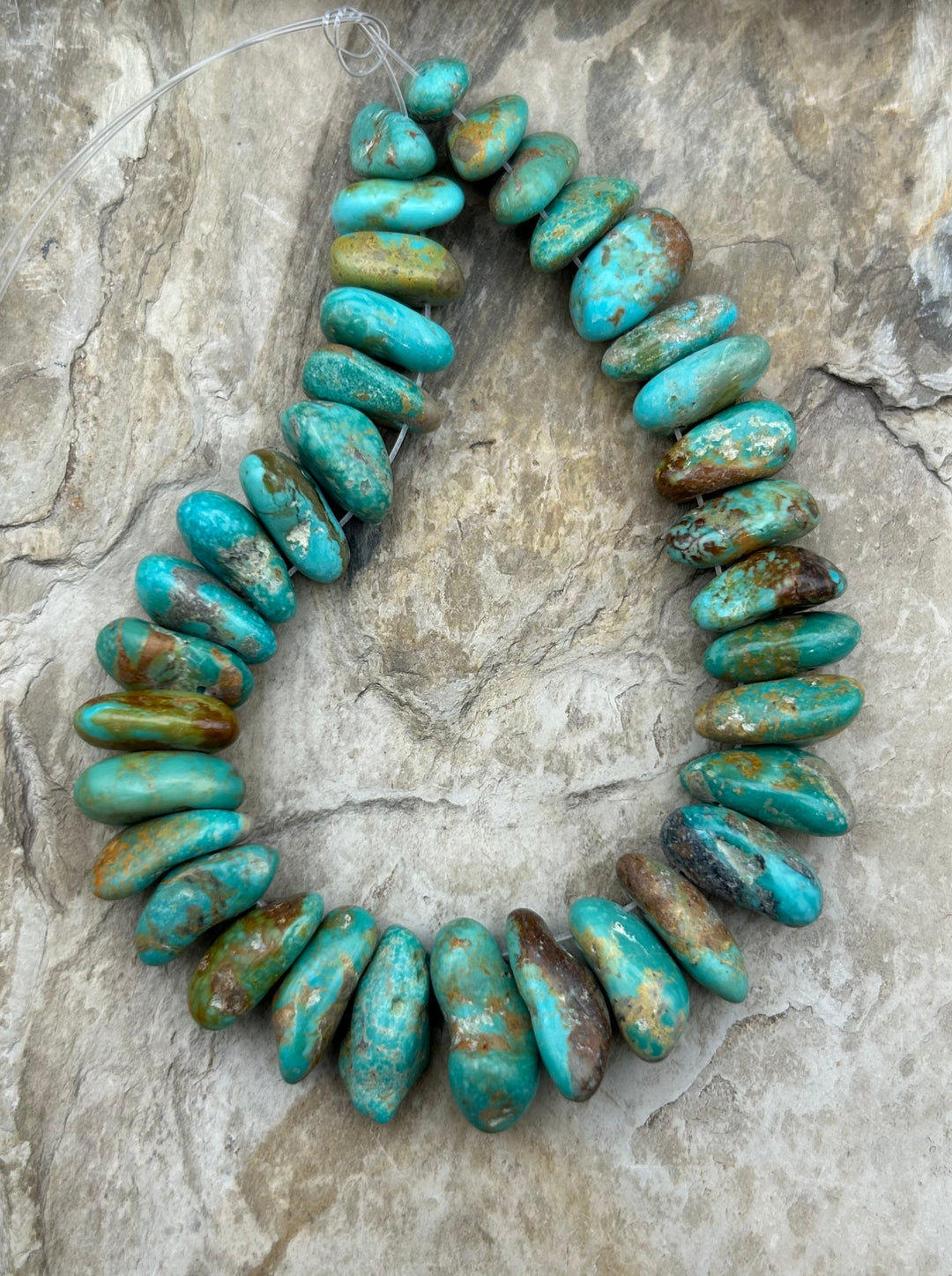 Kingman Turquoise (Arizona) Graduated Teardrop Nuggets