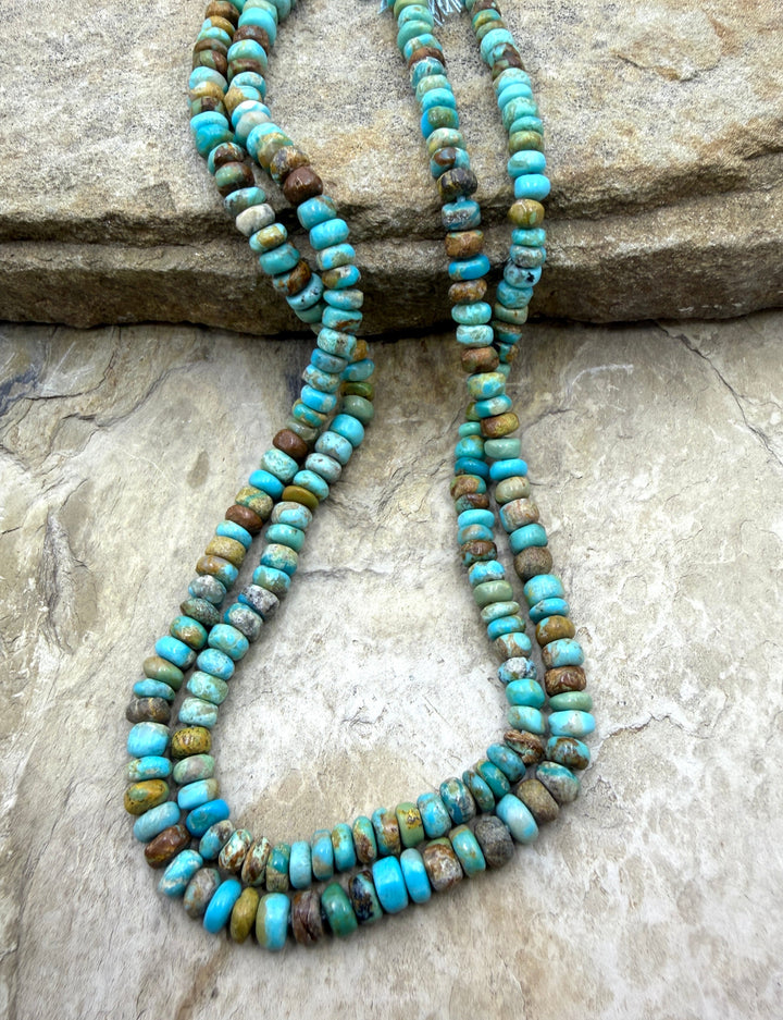 Kingman Turquoise (Arizona) Handcut Irregular Rondelle