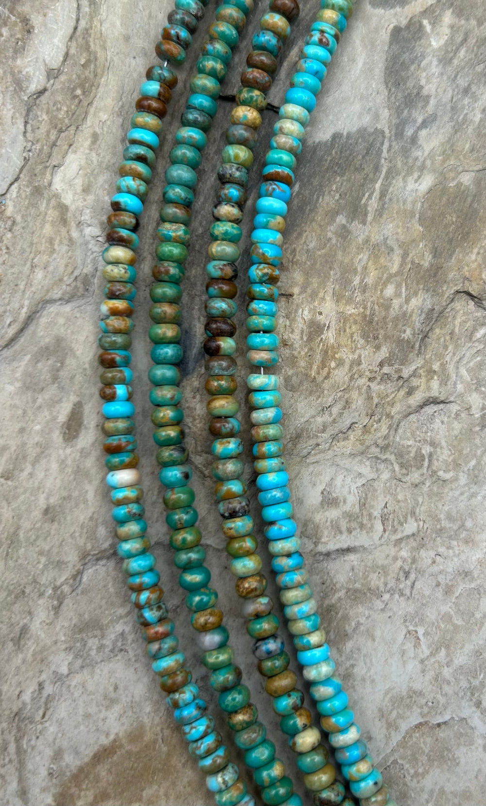 Kingman Turquoise (Arizona) Handcut Rondelle Beads 5mm 8
