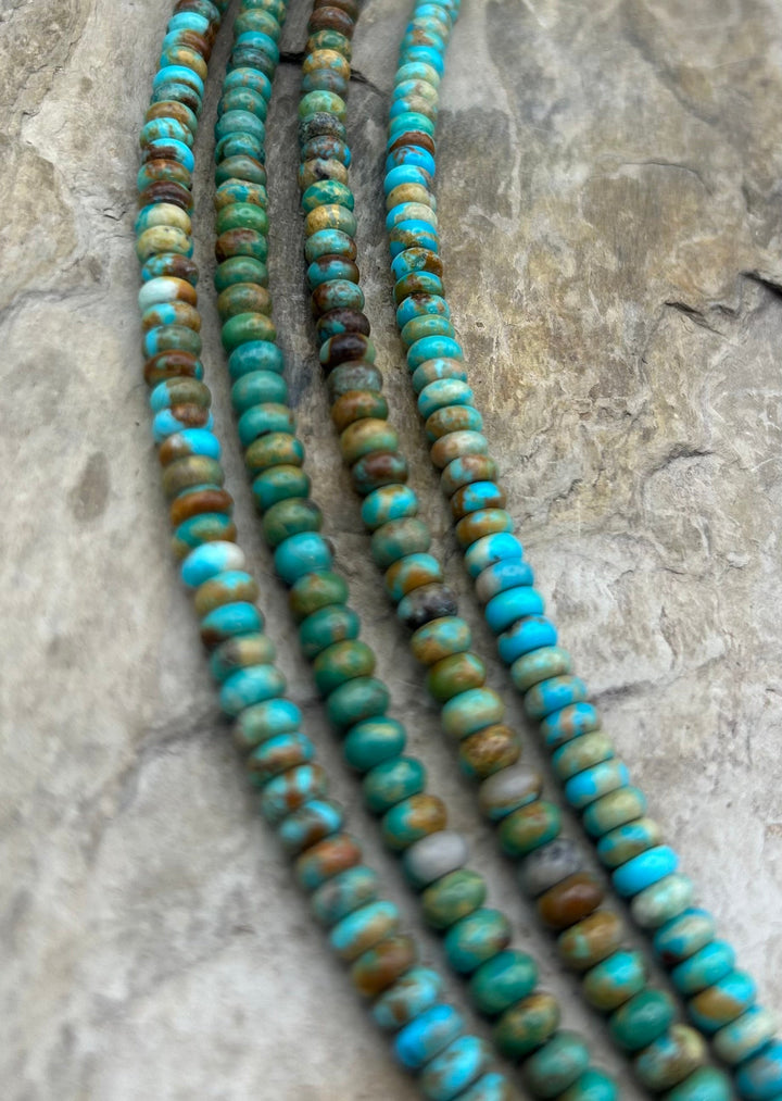 Kingman Turquoise (Arizona) Handcut Rondelle Beads 5mm 8