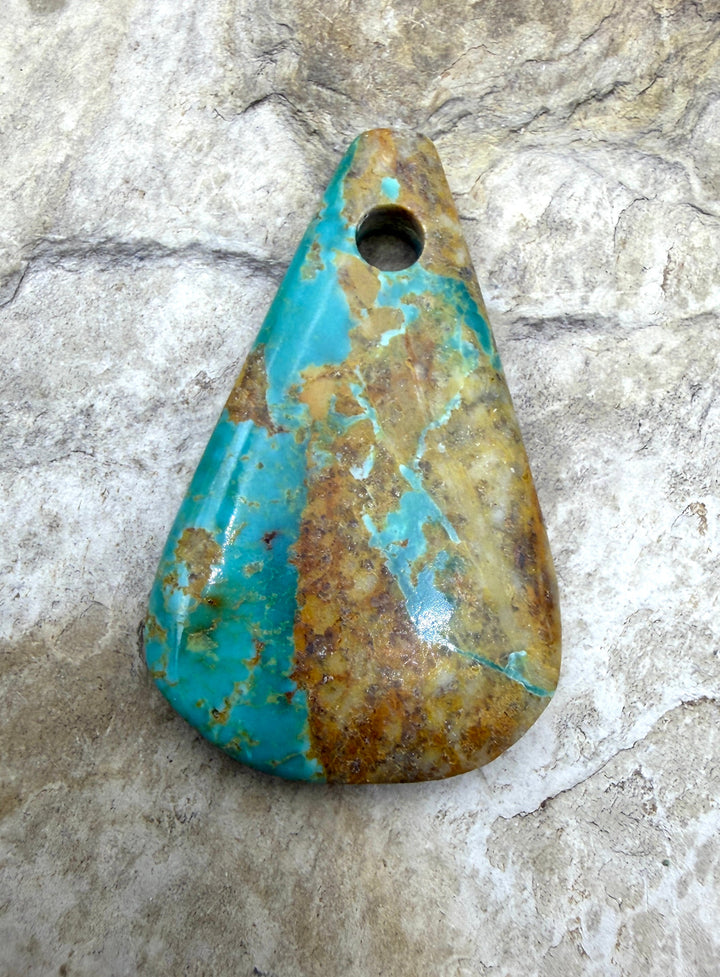 Kingman Turquoise (Arizona) HUGE (Large Hole) Focal Pendant