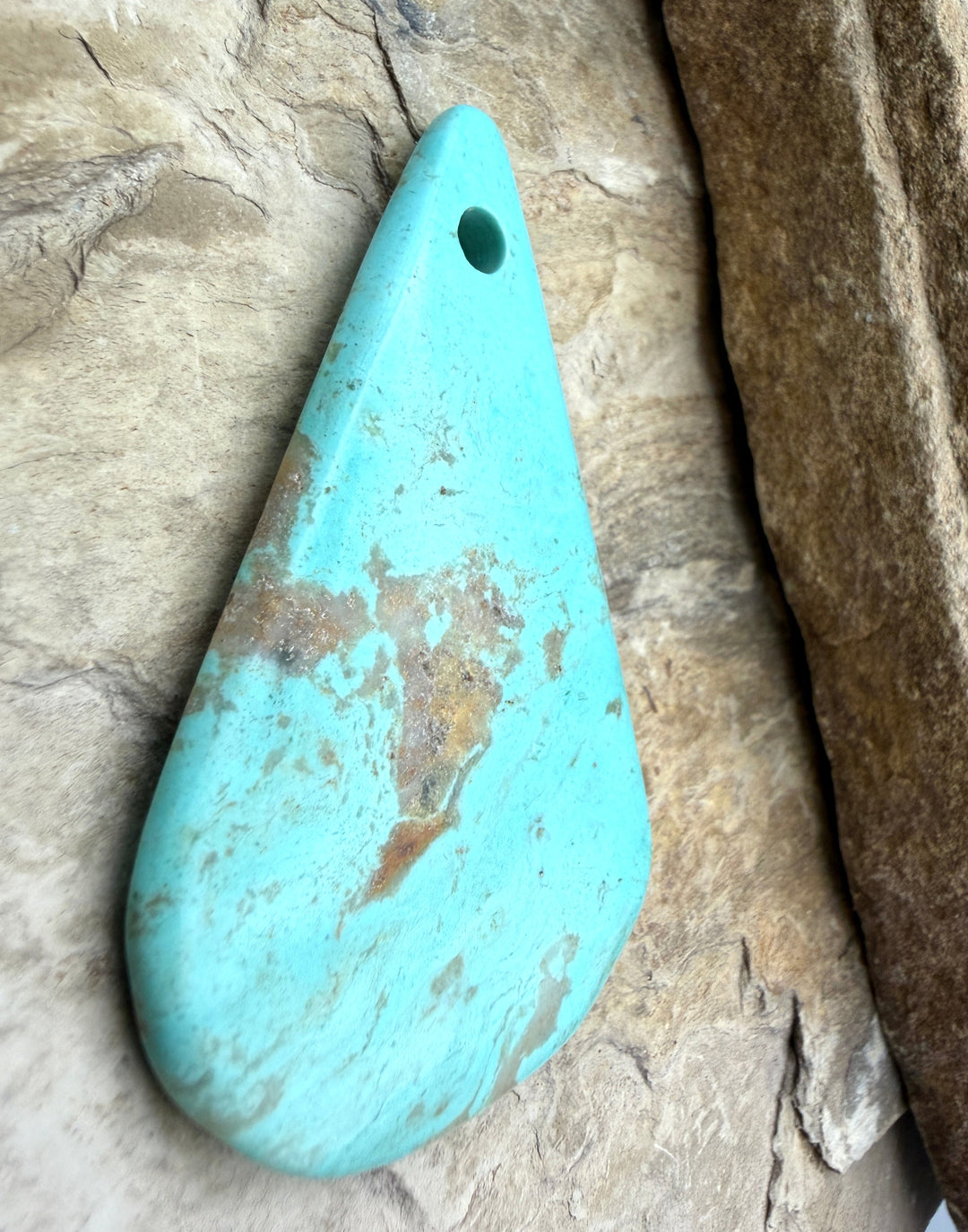 Kingman Turquoise (Arizona) HUGE Large Hole Focal Pendant