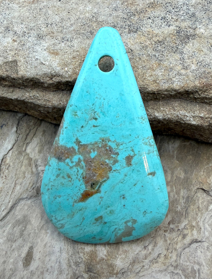 Kingman Turquoise (Arizona) HUGE Large Hole Focal Pendant
