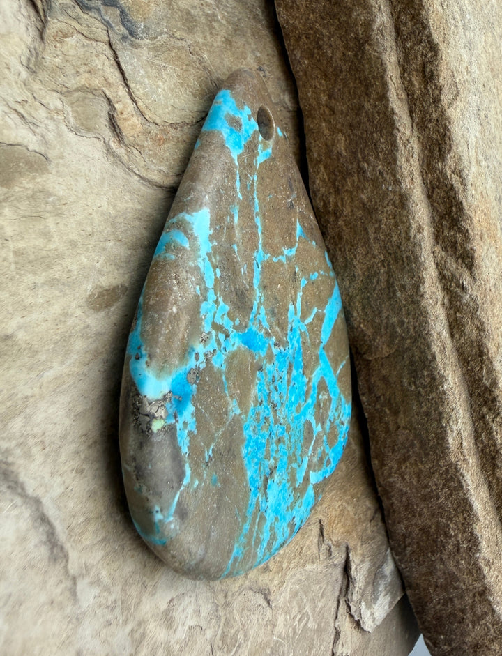 Kingman Turquoise (Arizona) HUGE Large Hole Focal Pendant