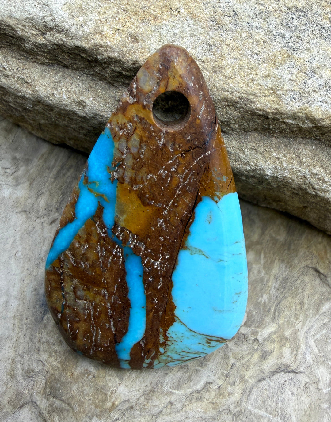 Kingman Turquoise (Arizona) (Large Hole) BIG Focal Pendant