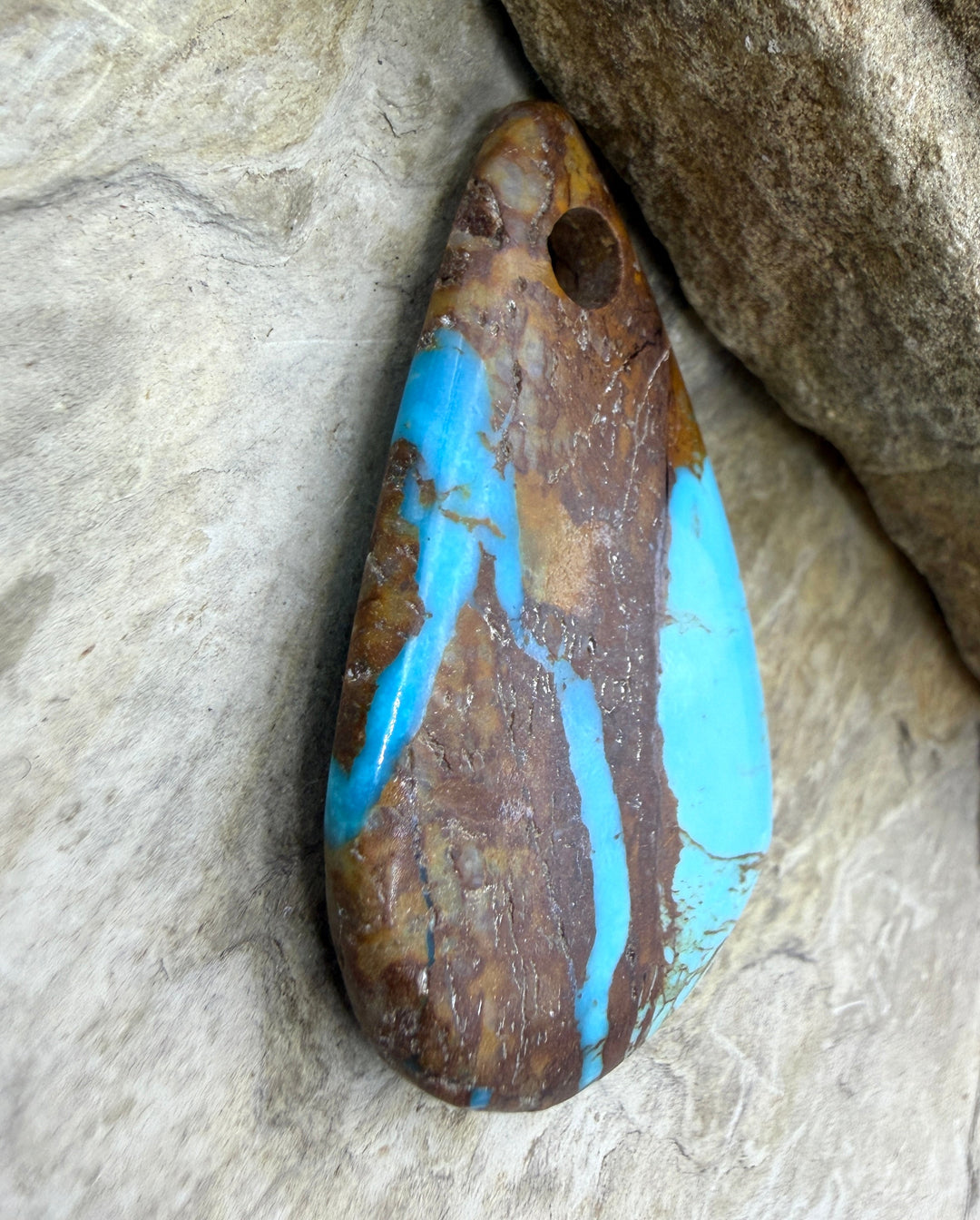 Kingman Turquoise (Arizona) (Large Hole) BIG Focal Pendant