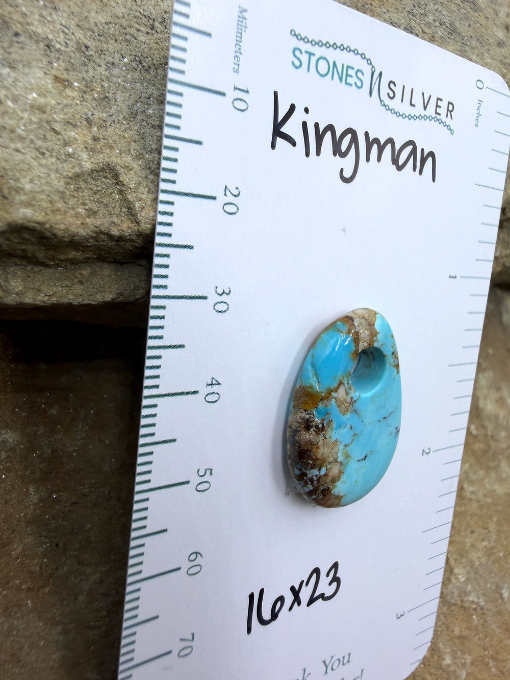 Kingman Turquoise (Arizona) (Large Hole) Focal Pendant Bead