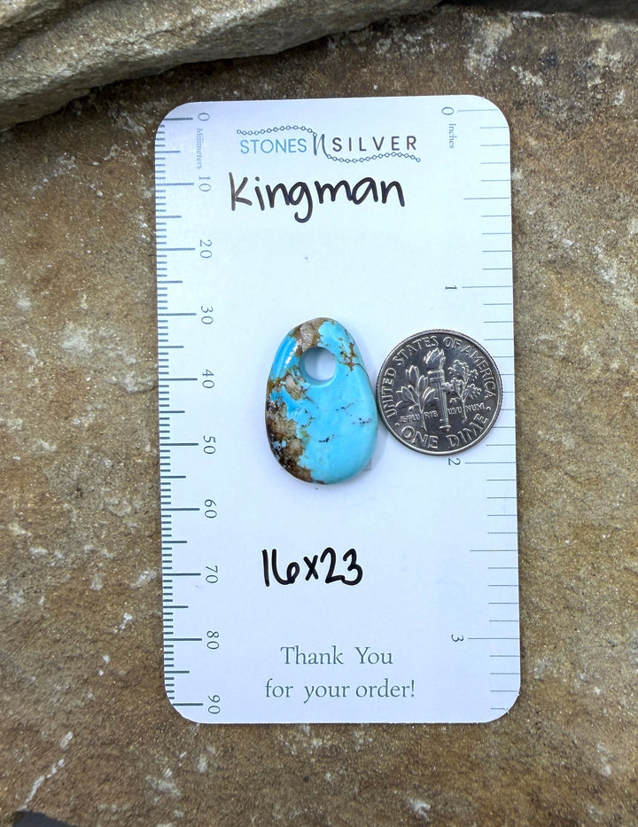 Kingman Turquoise (Arizona) (Large Hole) Focal Pendant Bead