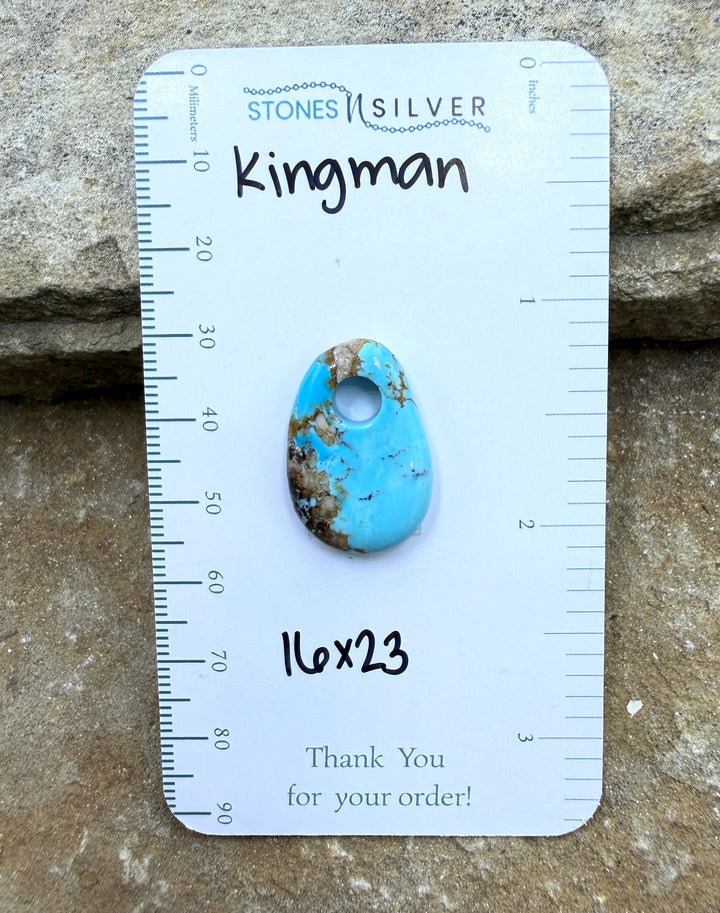 Kingman Turquoise (Arizona) (Large Hole) Focal Pendant Bead