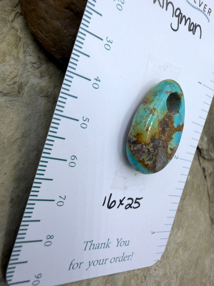 Kingman Turquoise (Arizona) (Large Hole) Focal Pendant Bead