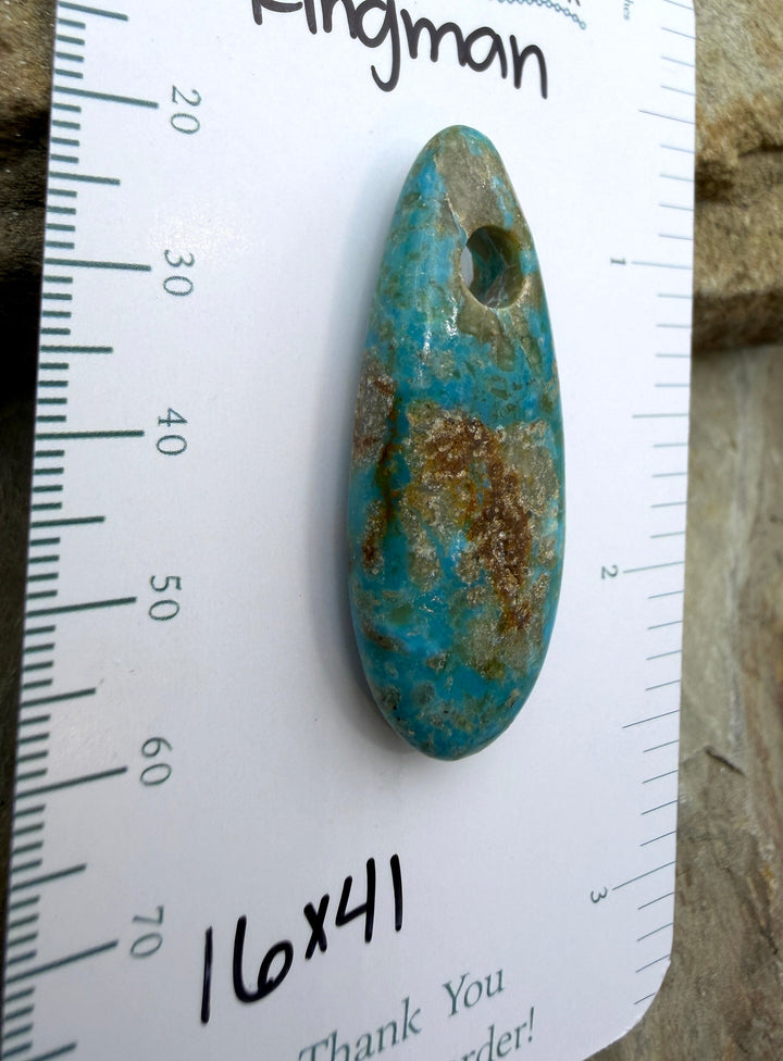 Kingman Turquoise (Arizona) (Large Hole) Focal Pendant Bead