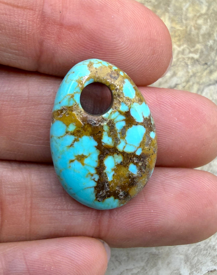 Kingman Turquoise (Arizona) (Large Hole) Focal Pendant Bead, 17x25mm