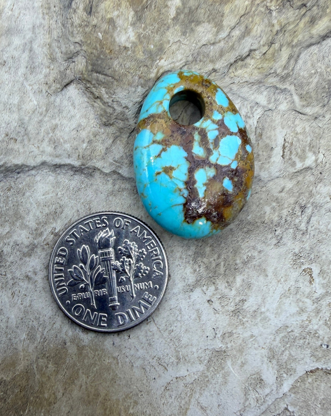 Kingman Turquoise (Arizona) (Large Hole) Focal Pendant Bead