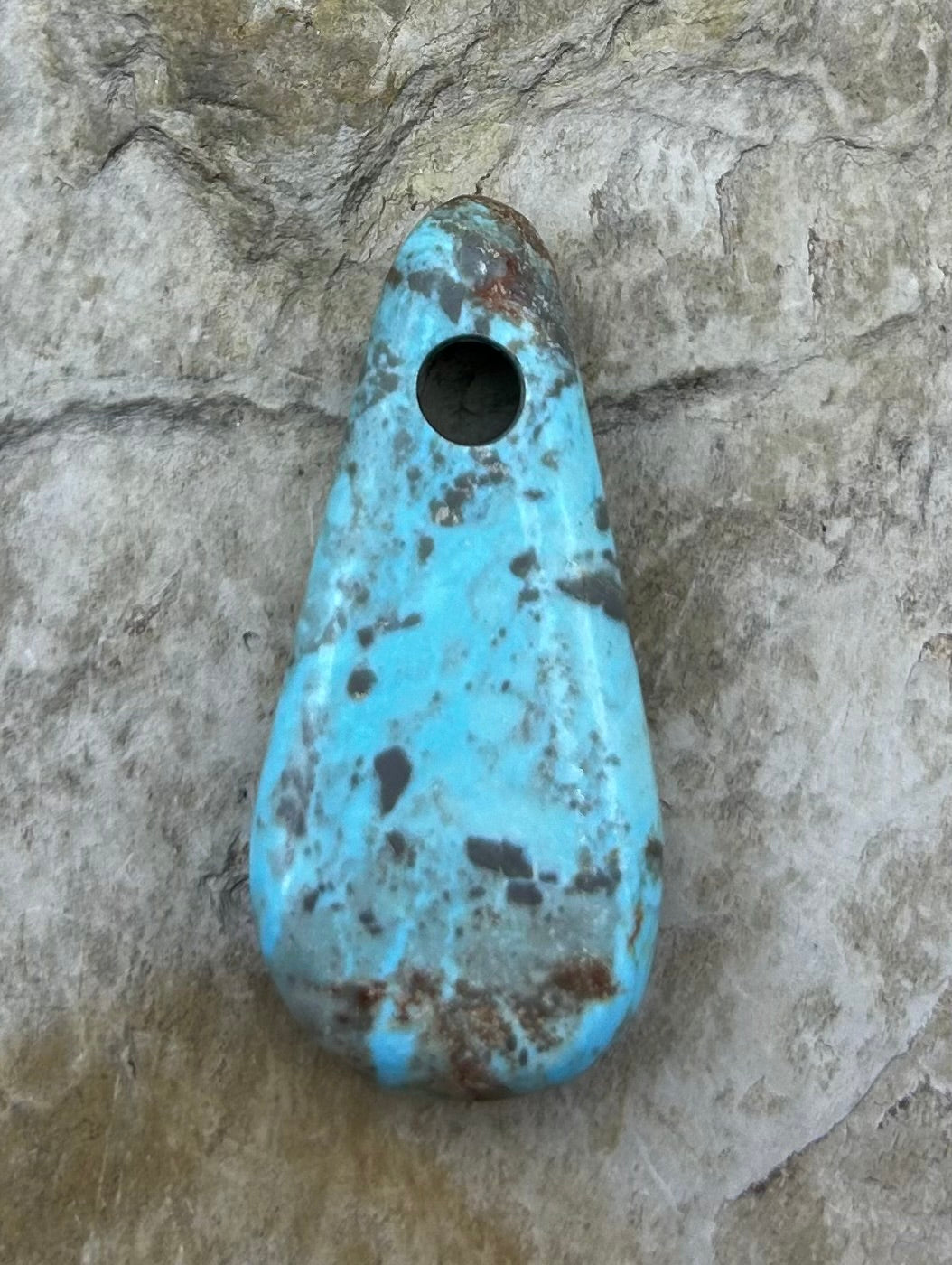 Kingman Turquoise (Arizona) (Large Hole) Focal Pendant Bead