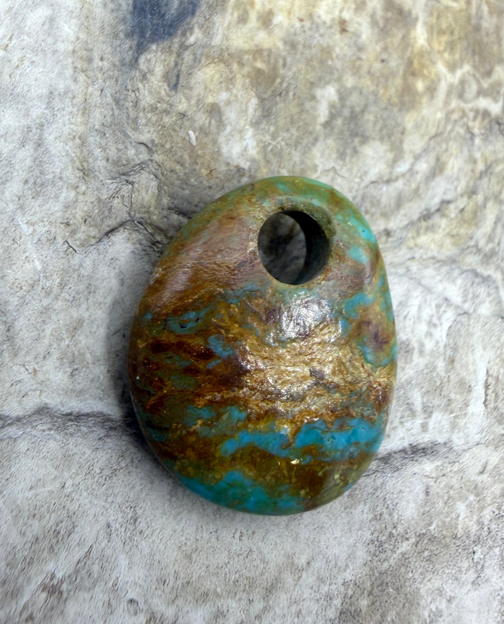 Kingman Turquoise (Arizona) (Large Hole) Focal Pendant Bead