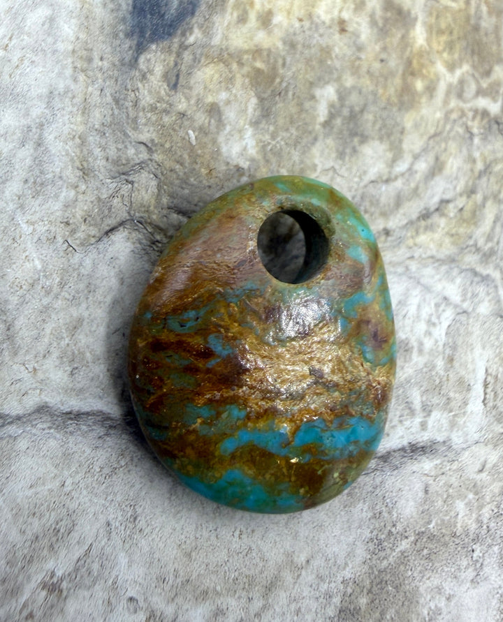 Kingman Turquoise (Arizona) (Large Hole) Focal Pendant Bead