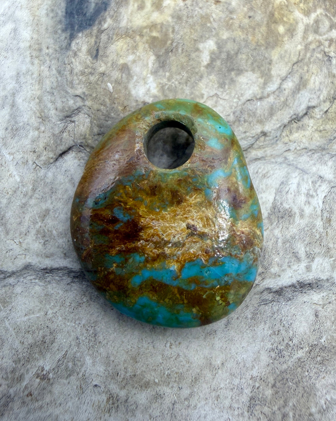 Kingman Turquoise (Arizona) (Large Hole) Focal Pendant Bead