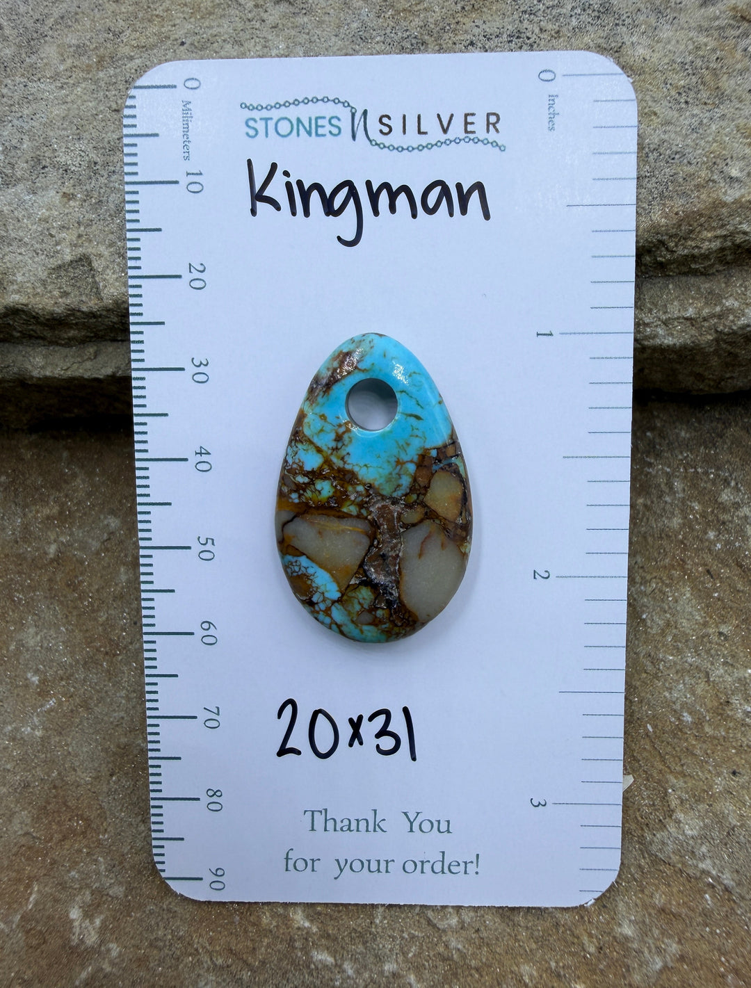 Kingman Turquoise (Arizona) (Large Hole) Focal Pendant Bead